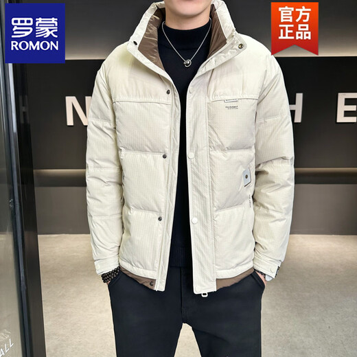罗蒙（ROMON）羽绒服男士冬季2025年新款加厚潮牌韩版休闲百搭男装轻薄保暖外套 白色 M