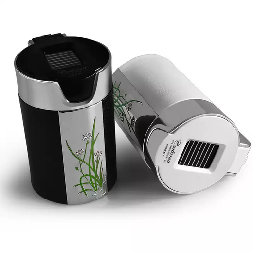 Car ashtray suspended air outlet bracket air conditioning outlet in car with cover to prevent fly ash advanced car ashtray Clivia style white can hang air outlet + ABS flame retardant + LED light