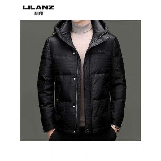 LILANZ высококачественная короткая мужская куртка на белом утином пуху с капюшоном, зимняя модная тенденция, утолщенная теплая мужская пуховая куртка темно-серого цвета 82088 14XL (190)