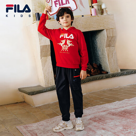 FILA children's sweatshirt 2026 spring men's and large children's hooded sweatshirt