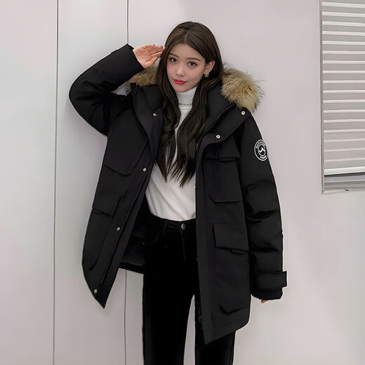 Snow Flying (SNOWFLYING) High-end Extreme Cold White Goose Down Down Jacket for Men and Women 2025 Autumn and Winter New Raccoon Fur Collar Thickened Hooded Jacket Off-White (Down Jacket for Men 2025 New Style) XL Recommended 140-160Jin Jin is equal to 0.5 kg