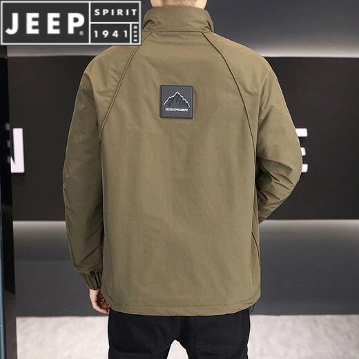 JEEP SPIRIT two-cotton jacket men's autumn and winter 2025 new workwear stand-up collar jacket men's quilted thickened warm clothes brown M