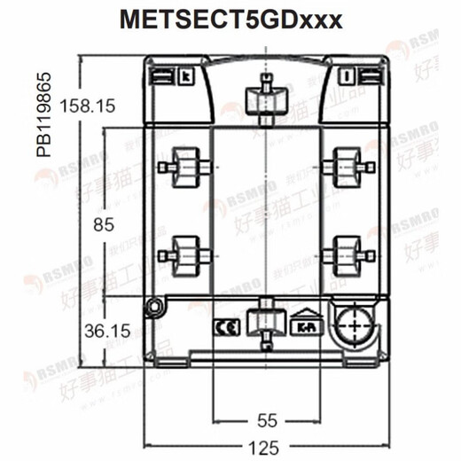 Schneider split current transformer CT current ratio 400/5 busbar 55X85 METSECT5GD025 current transformation ratio 250_5 busbar 5