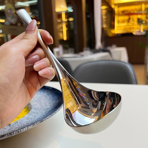WANIOT stainless steel long handle spoon office coffee spoon dessert creative mixing spoon rice spoon teaspoon spoon long soup spoon exclusive edition square tail deepened soup spoon 1