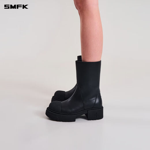 SMFKKICK BOOTS/LEATHER strike leather mid-calf boots/leather inside and outside S0009B3/BW1/W3 WILD BLACK/wild black 36