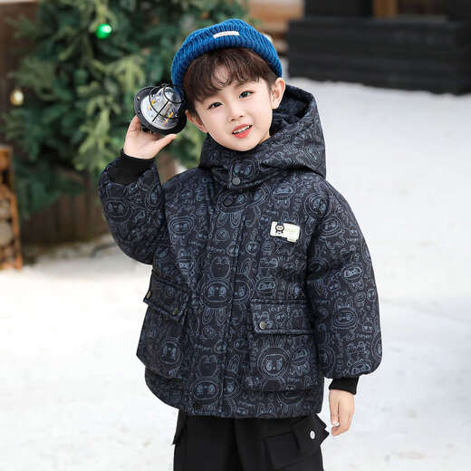 BALA suitable for boys' down jackets winter children's jackets 2025 new handsome windproof boys' winter black down jackets 90cm