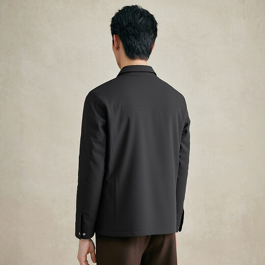 Hengyuanxiang Down Jacket Men's Winter New Lapel Solid Color Casual Youth Goose Down Warm Coldproof Jacket Men's Clothes Black L/175/92A