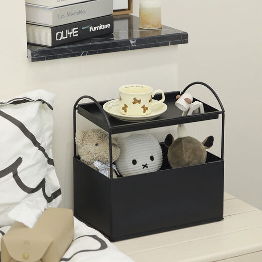 Fantasy Iron Storage Box Cosmetics Storage Rack Light Luxurious Style Storage Rack Office Desktop Organizing Rack Khaki HM2318