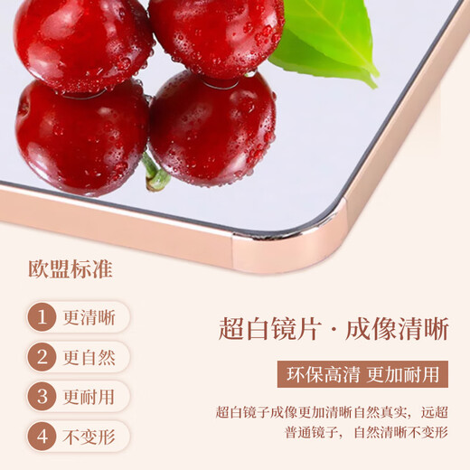 Mirror wall-mounted self-adhesive washbasin makeup mirror wall-mounted powder room toilet makeup free punching wall-mounted bathroom mirror elegant gold 30*40 adhesive wall-mounted dual-purpose high-definition explosion-proof