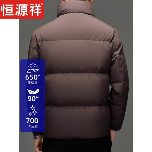 Hengyuanxiang Light Luxury 2026 Winter New Men's Down Jacket Thickened Warm White Duck Down Bread Jacket Stand Collar Short Coldproof Jacket 8986-White M Recommended 90-120 Jin Jin equals 0.5 kg to wear