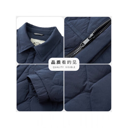 LILANZ Men's New Winter Middle-aged Men's Thick White Duck Down Down Jacket Lapel Casual Warm Windproof Jacket Black 14XL (195) Size (Recommended 185-195 Jin Jin equals 0.5 kg)