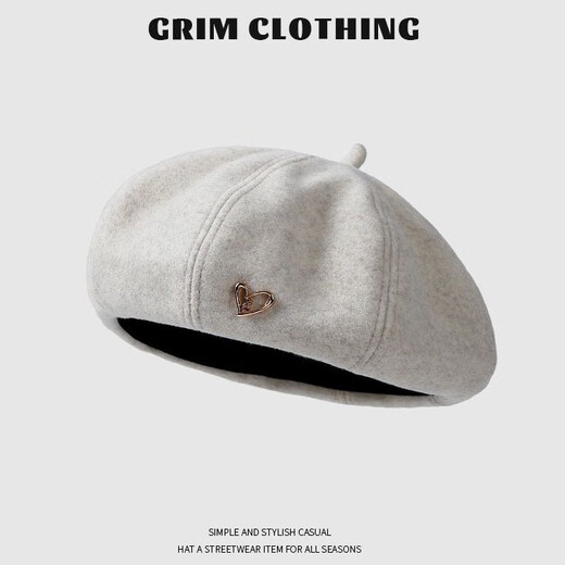 Wine-style senior's new large head circumference beret for women 2024 Korean version simple solid color autumn and winter fashionable literary Hong Kong style retro pumpkin hat black sweet and lazy