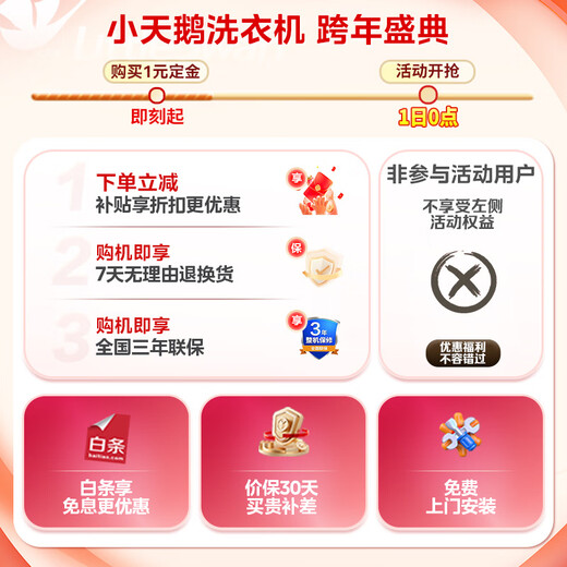 LittleSwan 3kg wall-mounted washing machine, mother, baby and baby underwear, high temperature cooking and washing, steam sterilization water cube, Little Sponge 2.0 Light Luxury Edition, first level energy efficiency TG30M60 Little Sponge 2.0 Light Edition