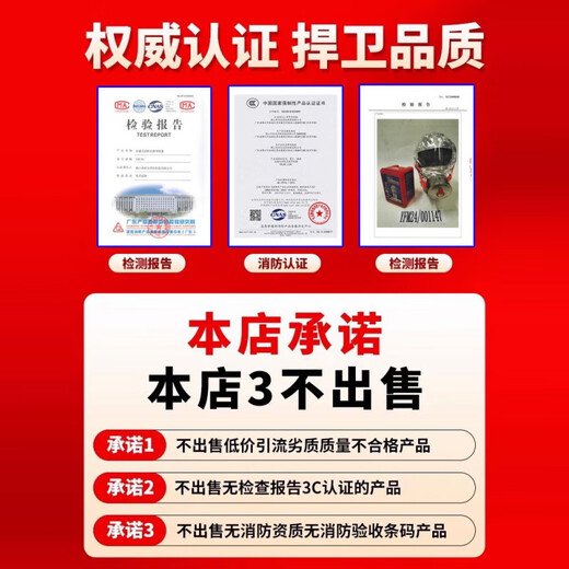 Gas Mask Hotel KTV Self-rescue Escape Fire Anti-Gas Fire Anti-Smoke Mask 3C Certification Zhujiaan_Mask 2+Flashlight 1 Set Combination