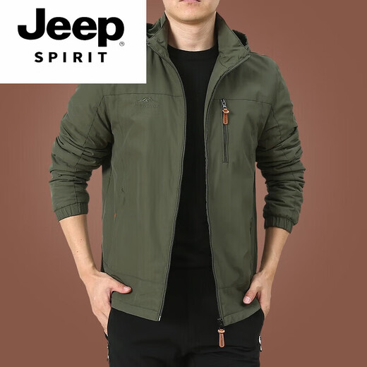 JEEP SPIRIT男装品牌户外夹克男士外套秋冬季2025新款中年男装秋装上衣 9898卡其 款 厚款 2XL 140-150