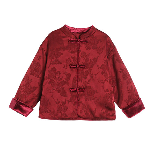 LUSON Children's Clothing Baby New Chinese Style Jacket Women's Padded 2026 New Girl's New Year Red National Style New Year's Wear Red Good Luck 130