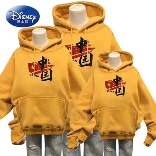 Disney parent-child clothing, winter mother-daughter clothing for a family of three, stylish sweatshirts for four, Korean style Internet celebrity high-end family sweatshirts, velvet hooded red 100 women S