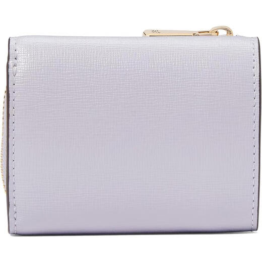 KATE SPADE women's tri-fold wallet storage portable anti-slip zipper folding light purple zipper initial