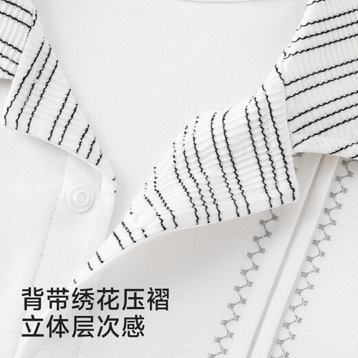 YEEHOO Haute Couture Series Newborn Clothes for Boys, Polo Collar Striped Romper, Spring and Summer Outing Clothes, Plain String Weave 66cm