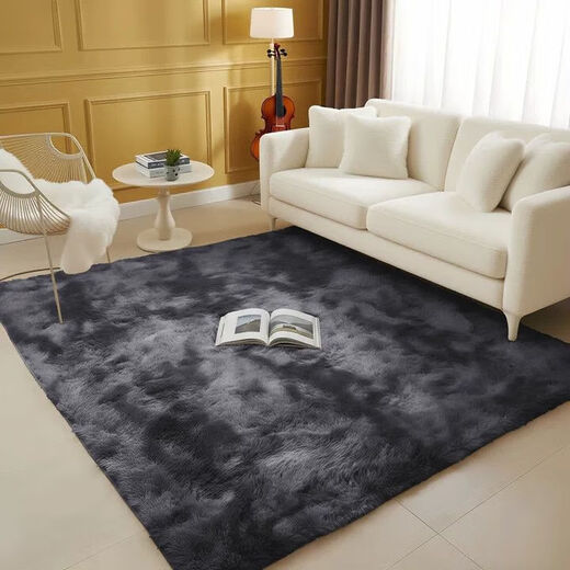 Carpet bedroom living room 2025 new style bedside blanket high-end no-wash wipeable carpet floor mat room coffee table thickened tie-dye water gray 100cm*200cm bedside