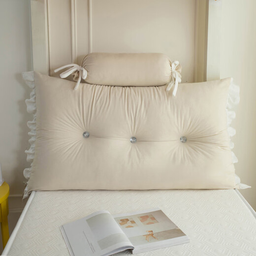 La Chapelle's new bedside cushion student bed guardrail bedside soft bag anti-collision cushion dormitory bed backrest lumbar pillow Huarong - light Yami including pillow core length 180 height 50 thickness 20 cm two headrests