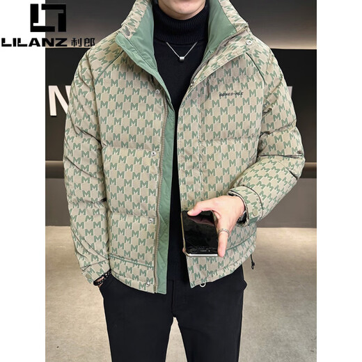 Мужской пуховик LILANZ, зима 2025, новый модный брендовый модный высококачественный красивый легкий теплый и морозостойкий мужской пуховик зеленого цвета L