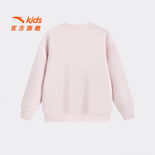 ANTA Children's Sweater Women's and Children's Clothing 2026 Spring New Year's Style Plus Velvet Warm Year of the Horse Red Skin Warm Velvet Pullover Lychee Pink-3 140