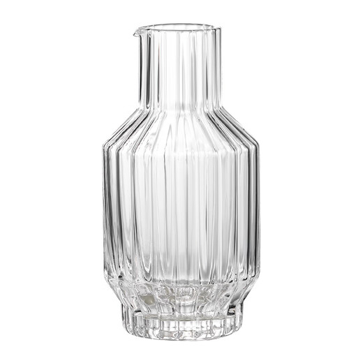 Sanqihu Chinese-style liquor cup set striped glass one-cup wine pot home wine cup spirits wine set 4 pots 4 cups