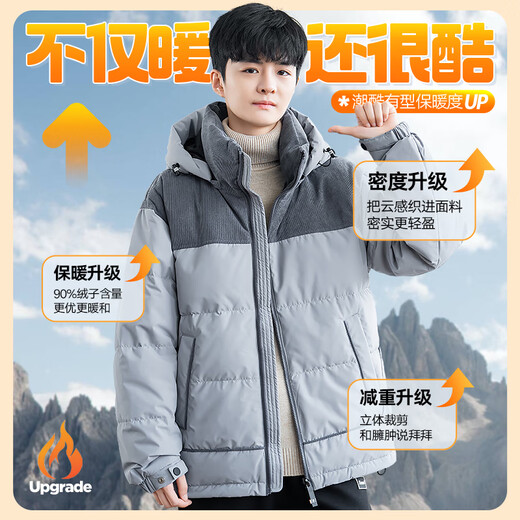 Пуховик для мальчиков Ani San, зима 2025, новая утолщенная куртка для мальчиков, модная красивая зимняя одежда для младших школьников и старшеклассников, белая S