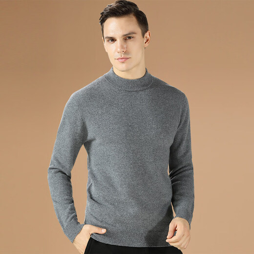 GUSKI luxury high-end brand 100% pure cashmere sweater men's thickened half turtleneck sweater warm base layer for young and middle-aged people dark green half turtleneck - exquisite gift box XL