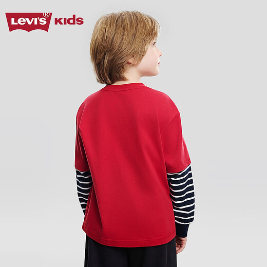Levi s New Year Horse Levi's Boys Red Long Sleeve T-Shirt Children's Pullover 2026 New Year Clothes Chili Red 160/80 Recommended Height 158-170cm
