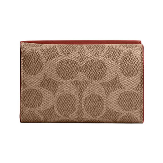 COACH Trifold Wallet 11 logo logo classic presbyopic flip snap button coated canvas and calfskin default basic package (bag + dust bag)