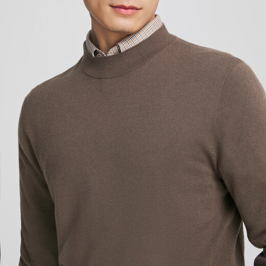 YOUNGOR Shopping Mall Same Style Sweater Men's 2024 Autumn and Winter Young Men's Sweater Item No. YYHM615205WYA Brown YYHM615205WYA XL 110cm