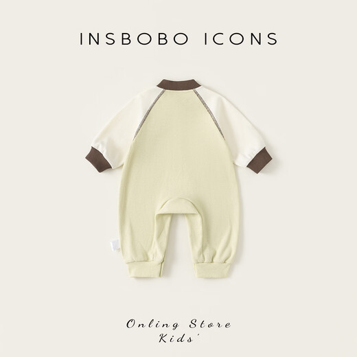 INSBOBOINSbobo boys' sweatshirts 2026 spring children's tops thickened new clothes good-looking children's clothing baby spring and autumn green 66cm