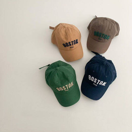 YEEHOO children's hat boys and girls spring and autumn ins Korean version new hip-hop peaked cap fashionable baby baseball cap trend military green_1630 baseball cap 170 4-8 years old (head circumference 50-54CM)_soft top hat shallow_adjustable