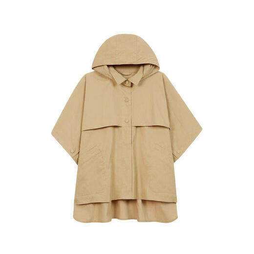 Reiss girls jacket rainproof warm cotton waterproof outdoor rainy day cloak casual sand one size | US 7-8