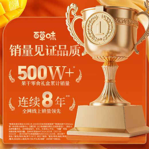 Baicao Flavor Dried Fruit New Year Gift Box 1718g Dried Mango, Red Dates, Hawthorn and Plum Casual Snacks Gift Pack New Year Gifts