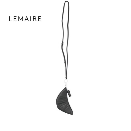 LEMAIRE Light Luxury Men's Croissant Coin Purse Black One Size