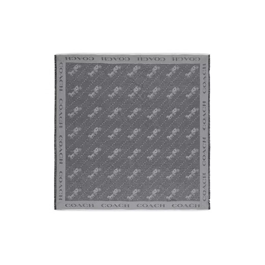 COACH Carriage Pattern Print Wool Scarf Women's Gray Default F