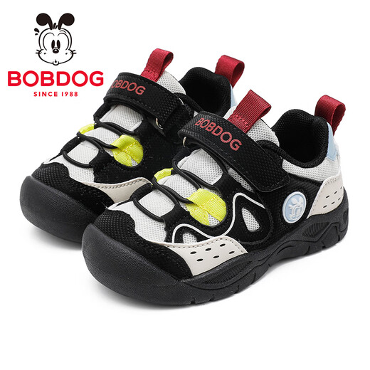 BOBDOG children's shoes, children's baby shoes, 2026 spring new kindergarten boys' functional shoes, girls' toddler shoes, black/meter 29, suitable for feet length 17.7CM