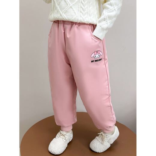 HAL.DUCK down pants for girls, winter Melody children's warm cotton pants, stylish white duck down thickened pants for baby girls, purple 100 cm (recommended height 90-98cm)
