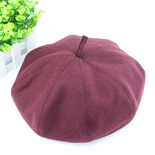 Yaochao Painter Hat Old Man Middle-aged Dad Men's Octagonal Hat Beret Old Man Painter Hat Thin Cloth Hat No Tongue Octagonal Burgundy (No Velvet Inside) S (55-56)CM
