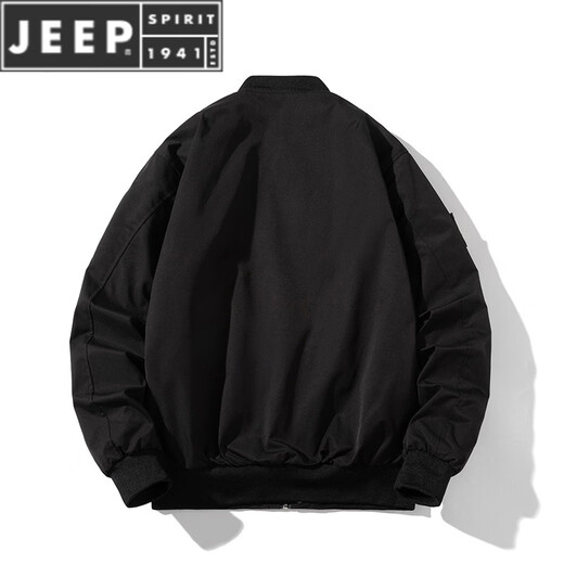 JEEP SPIRITnasa autumn and winter American retro loose baseball uniform bomber jacket men and women couples thickened cotton coat yellow brown (spring and autumn thin style) hooded removable S (80-100Jin Jin equals 0.5 kg)