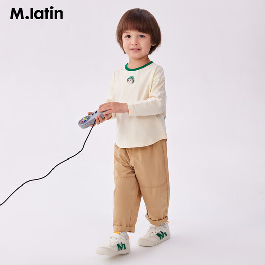 M.Latin M.Latin children's clothing for boys and girls, long-sleeved T-shirts for spring, fun prints, contrast striped bottoming shirts