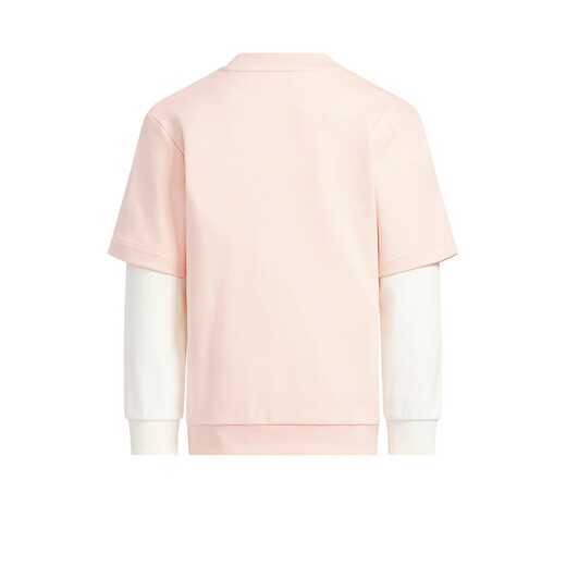 Adidas children's clothing girls round neck sweatshirt 26 New Year's model medium and large children's cartoon print fake two-piece sweatshirt KV6981 KV6981 light pink/white 164