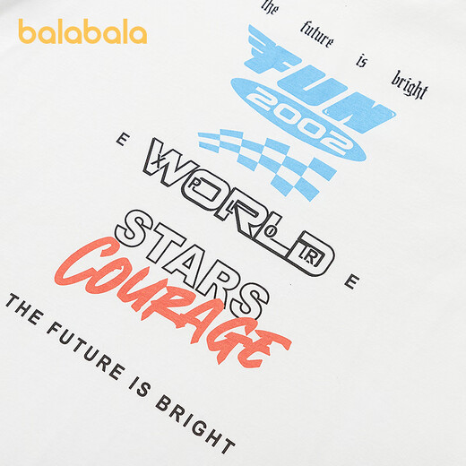 BALABALA balaOne BALABALA children's clothing children's long-sleeved T-shirts for boys and girls 2026 spring new quick-drying cotton black and white tones 00391 165