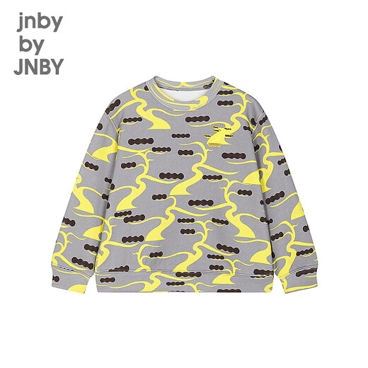 Jnby by JNBY Новый детский пуловер Jiangnan Buyi Y-образный свободный бархатный свитер с круглым вырезом 26 весна для мальчиков и девочек 1Q1412590 795/желто-серый 140 см