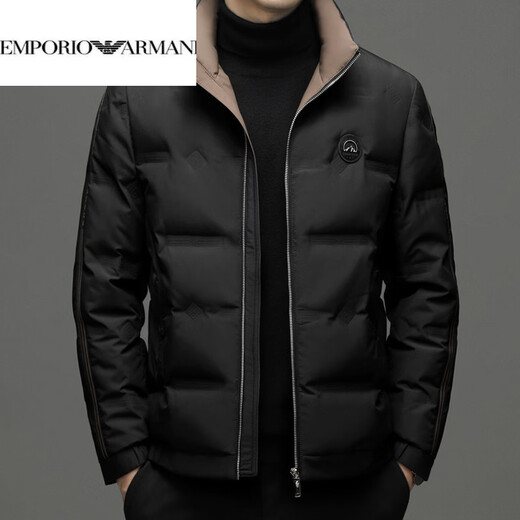EMPORIO ARMANI Armani autumn and winter down jacket men's white duck down thickened long-sleeved high-end stand-up collar lightweight warm jacket khaki 3XL 190
