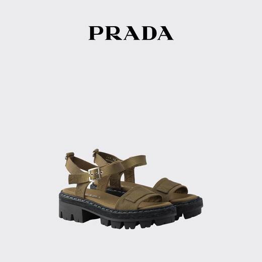 PRADA/Prada gift women's canvas sandals shoes army green 36
