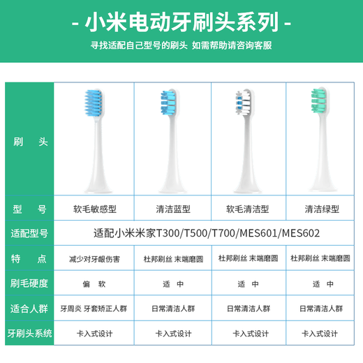 Avode adapts to Xiaomi electric toothbrush head T300/T500/T700/MES601/MES602 Mijia Youth Edition MI replacement head original high quality soft bristles cleaning adapts to T300/T500/T700 4 pieces